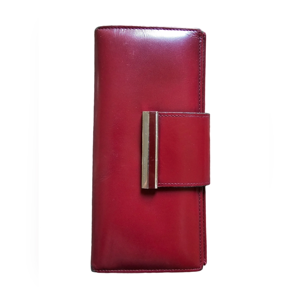 Paco Rabanne dark‎ cherry red leather wallet